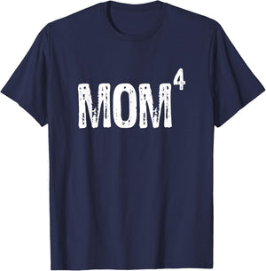 Mom Of Four 4 Mother's Day Cool Gift Christmas T-Shirt - T-Shirt | Navy