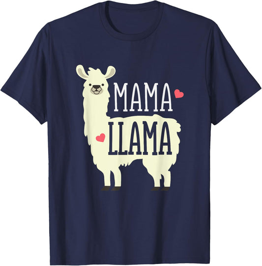 Cute Mama Llama Family Zoo Trip Mother's Day T-Shirt - T-Shirt | Navy