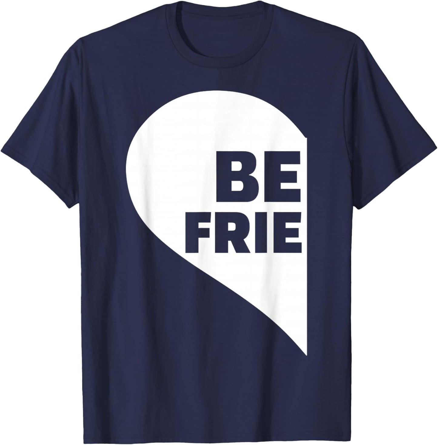 Best Friends Left Heart Half T-Shirt - T-Shirt | Navy