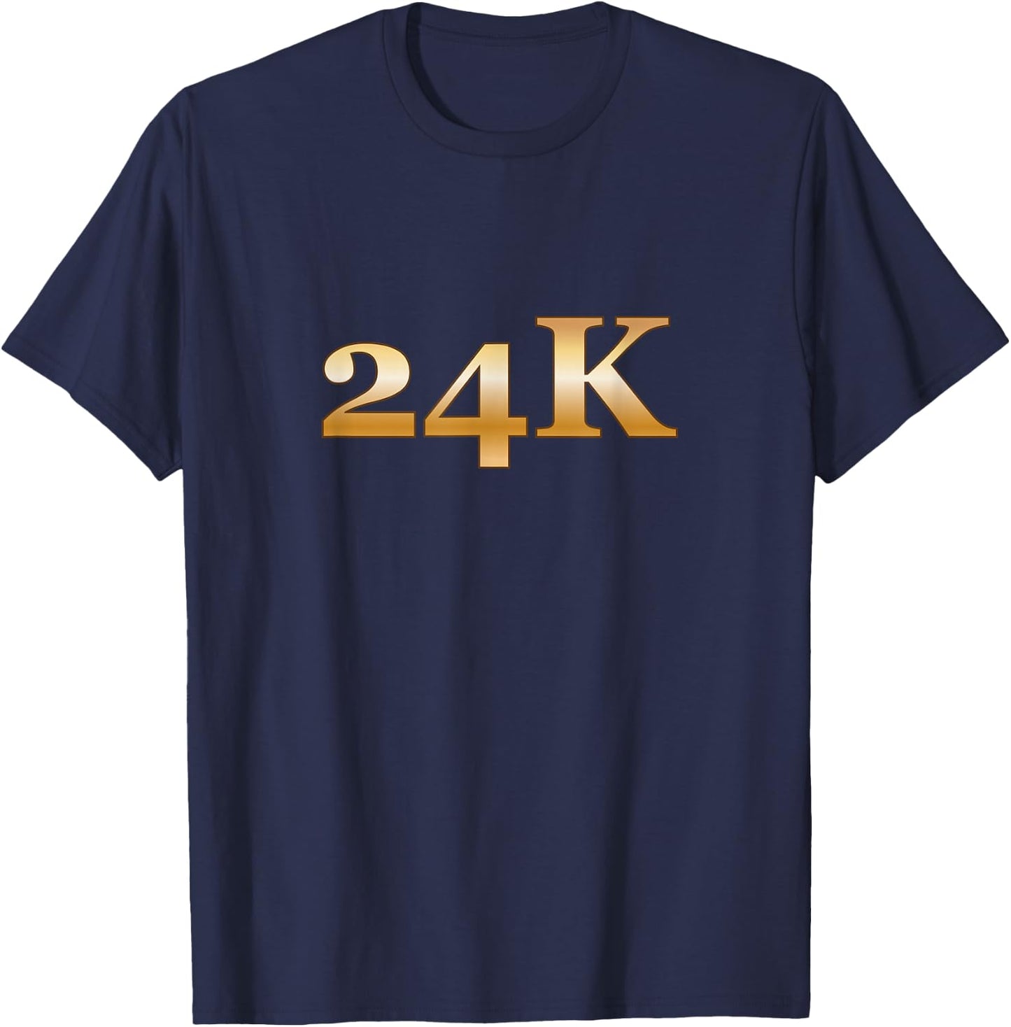 Simple Nice 24K Gradient Gold Number T Shirt T-Shirt - T-Shirt | Navy