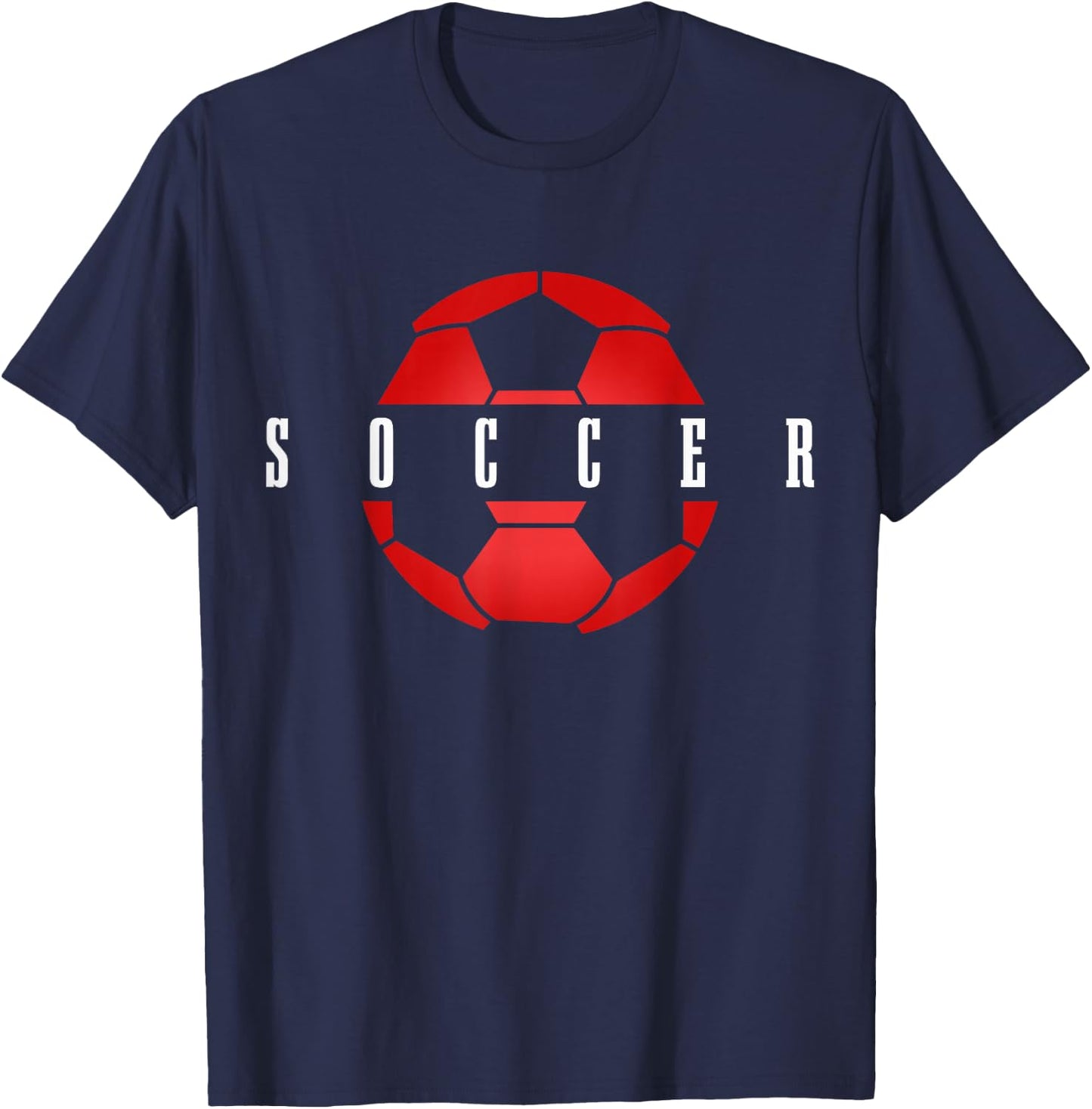Soccer Player Ball Men Boys Girls Soccer T-Shirt - T-Shirt | Navy