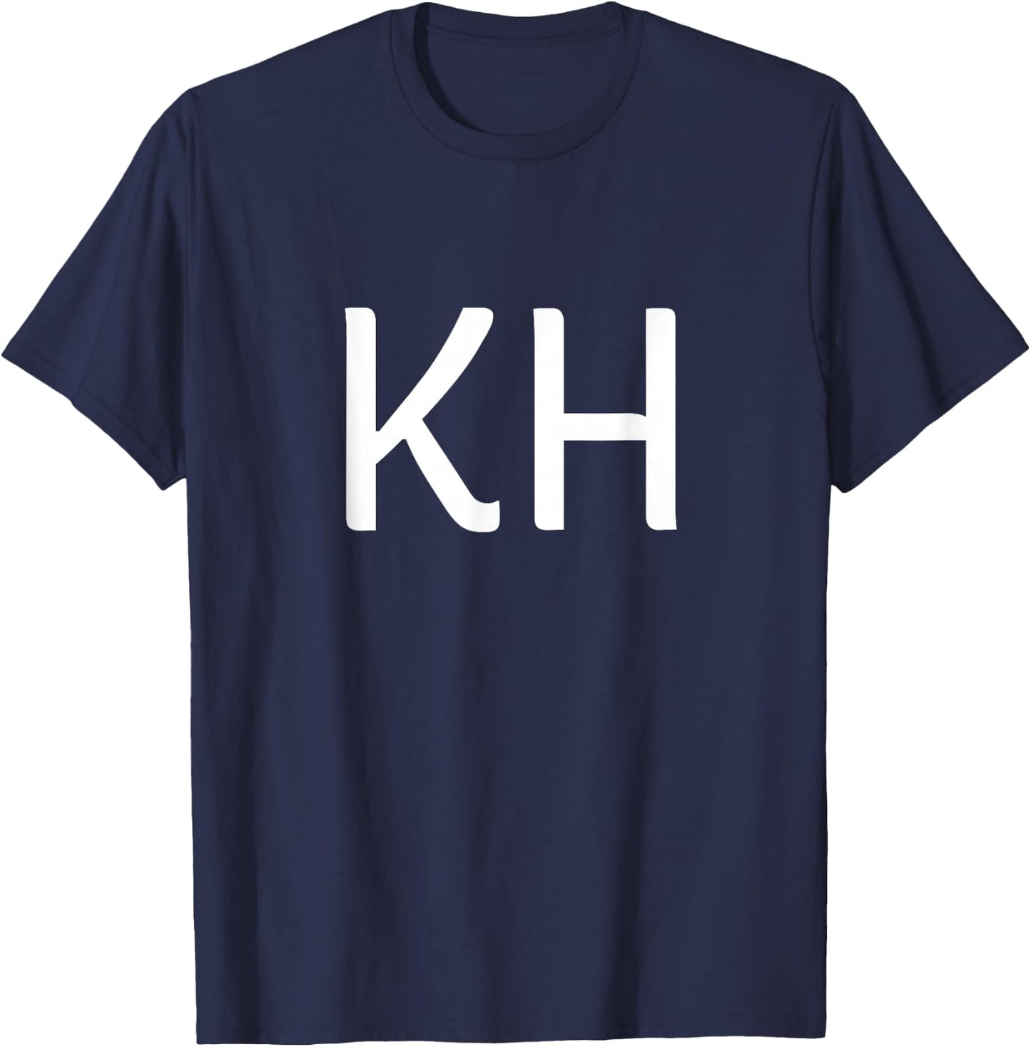 KH Two Letter Pair - Elegant Personalized Initials T-Shirt - T-Shirt | Navy
