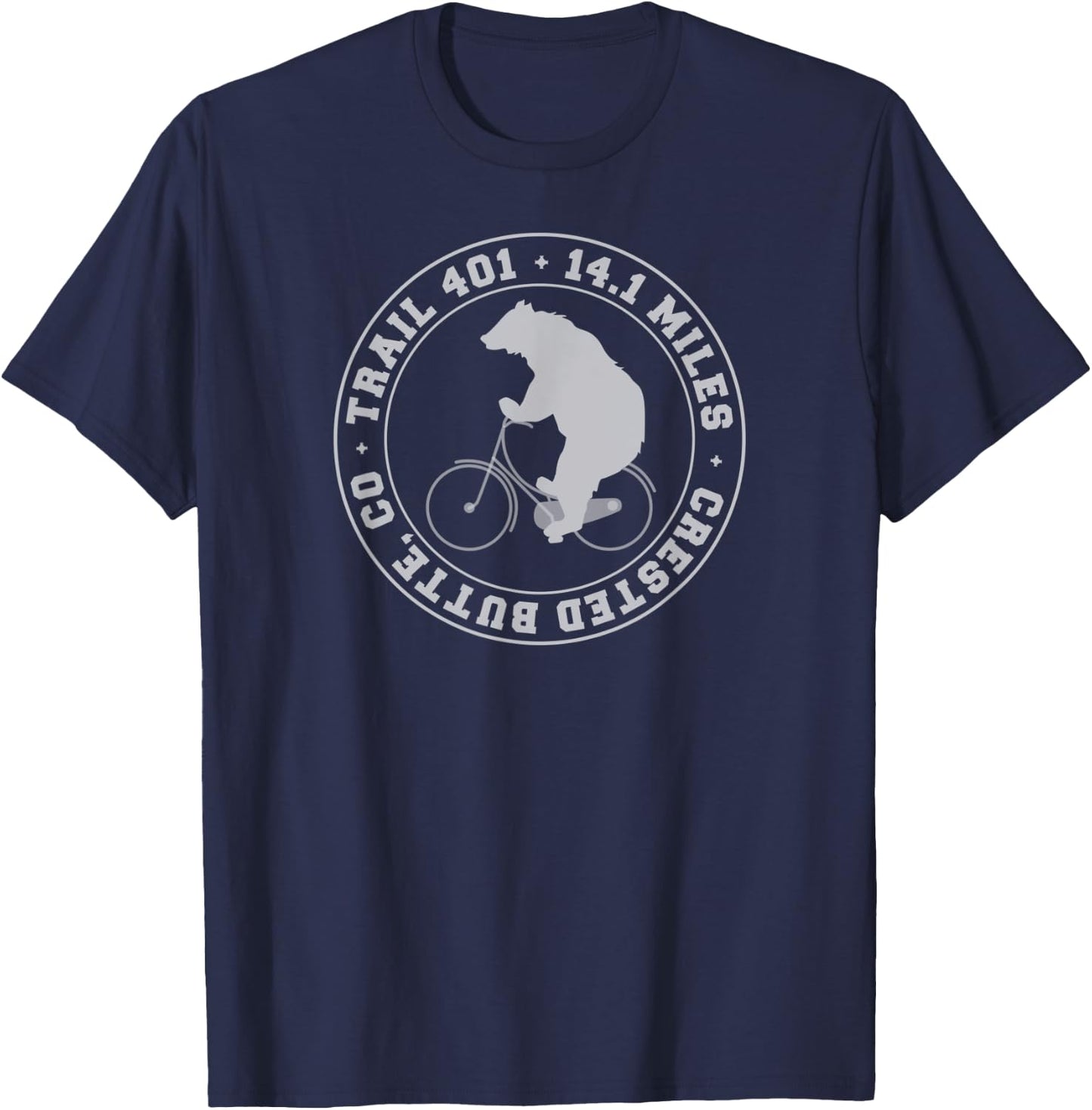 Colorado MTB Mountain Biking Cycling Trail 401 Bike Rider T-Shirt - T-Shirt | Navy