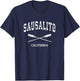Sausalito California Vintage Nautical Crossed Oars T-Shirt - T-Shirt | Navy