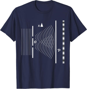 Quantenmechanik und Quanten Physik Geschenkidden Double Split Experiment Physics - Black, Small T-Shirt - T-Shirt | Navy