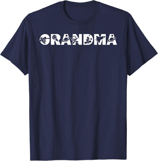 Funny Grandma Space Astronaut Birthday Party T-Shirt - T-Shirt | Navy