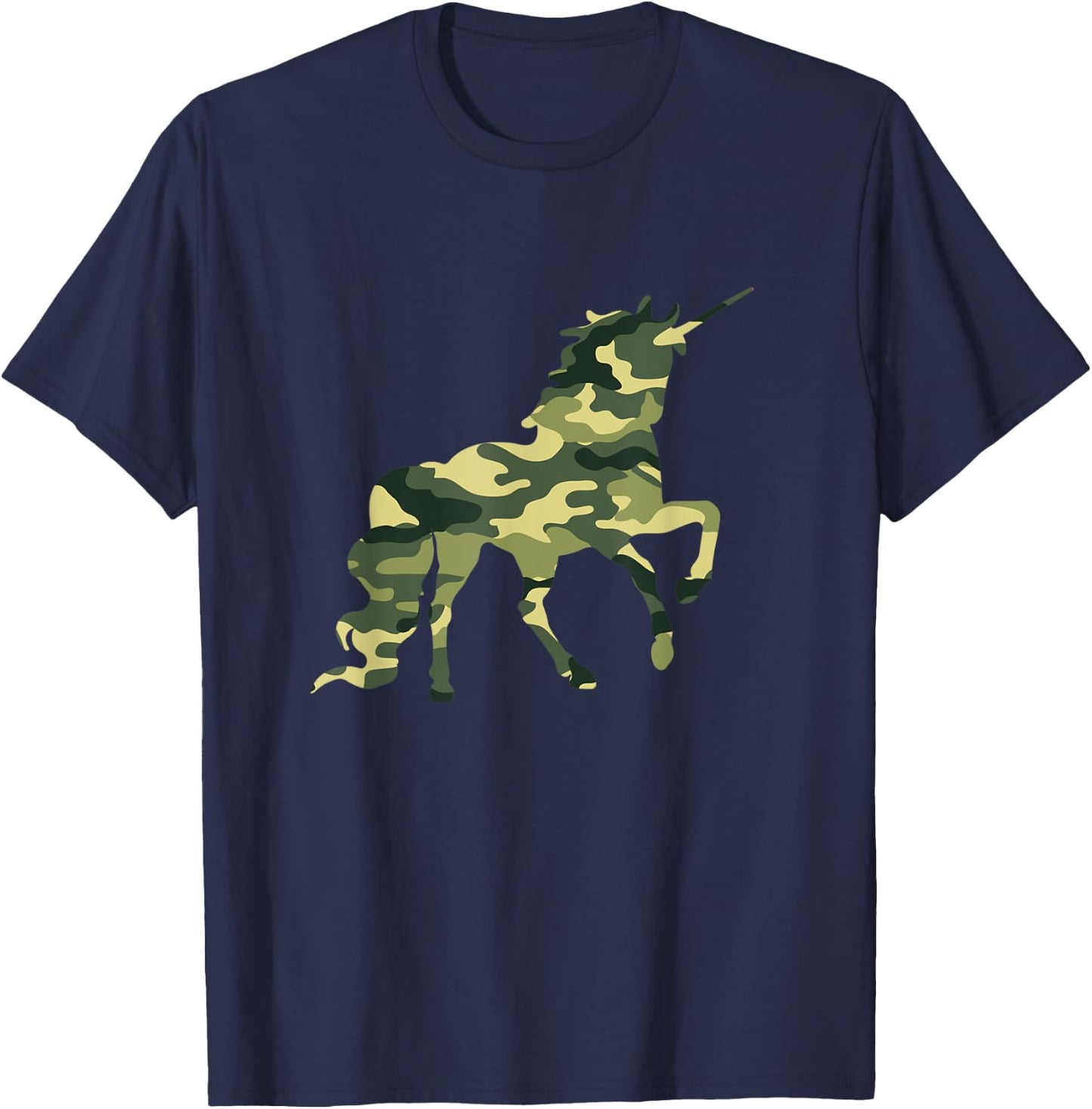 Funny Military Unicorn Gift Cute Camo Graphic Army Unicorn T-Shirt - T-Shirt | Navy
