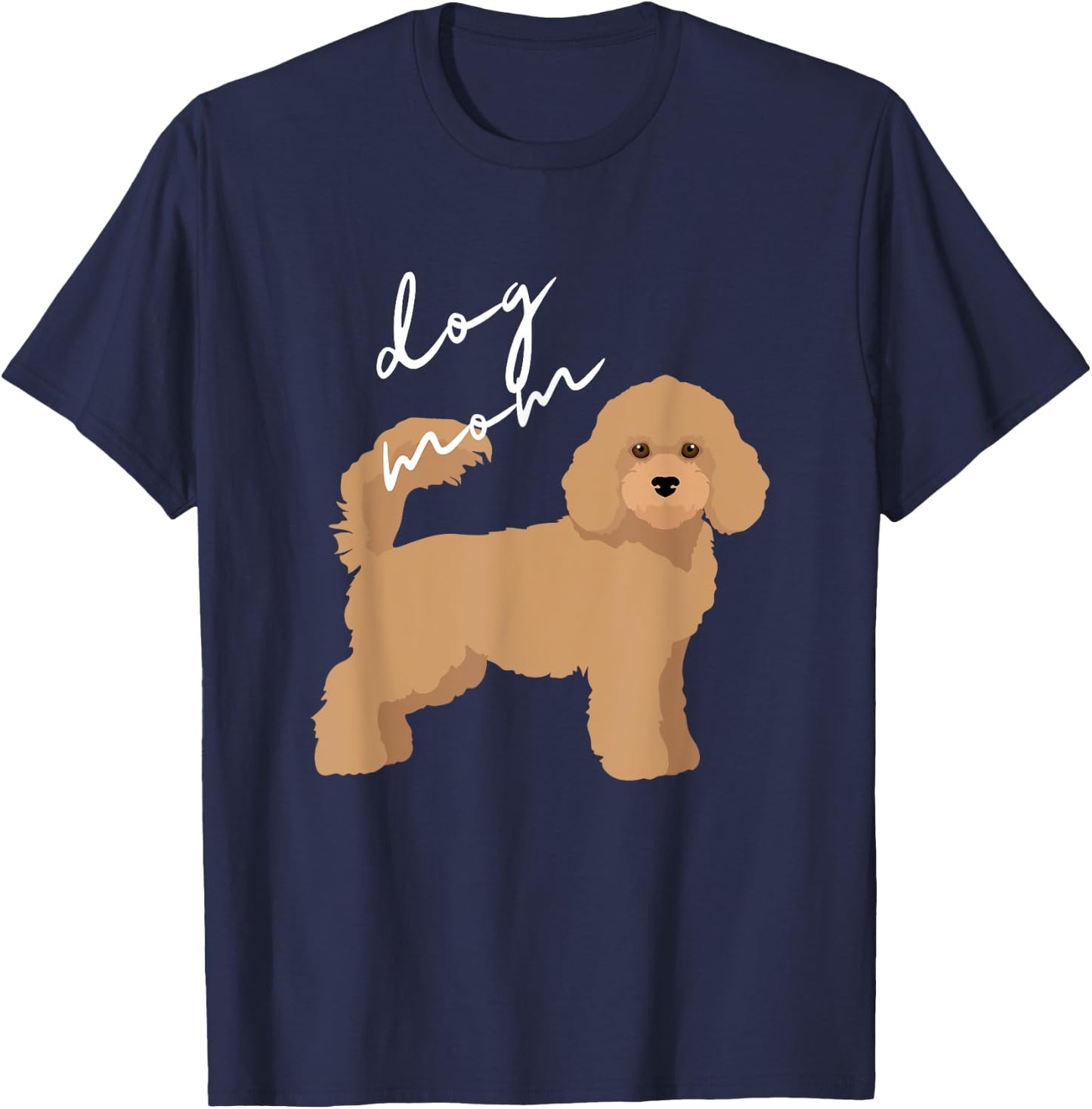 Apricot Poodle Dog Mom Women Girls Kids T-Shirt - T-Shirt | Navy