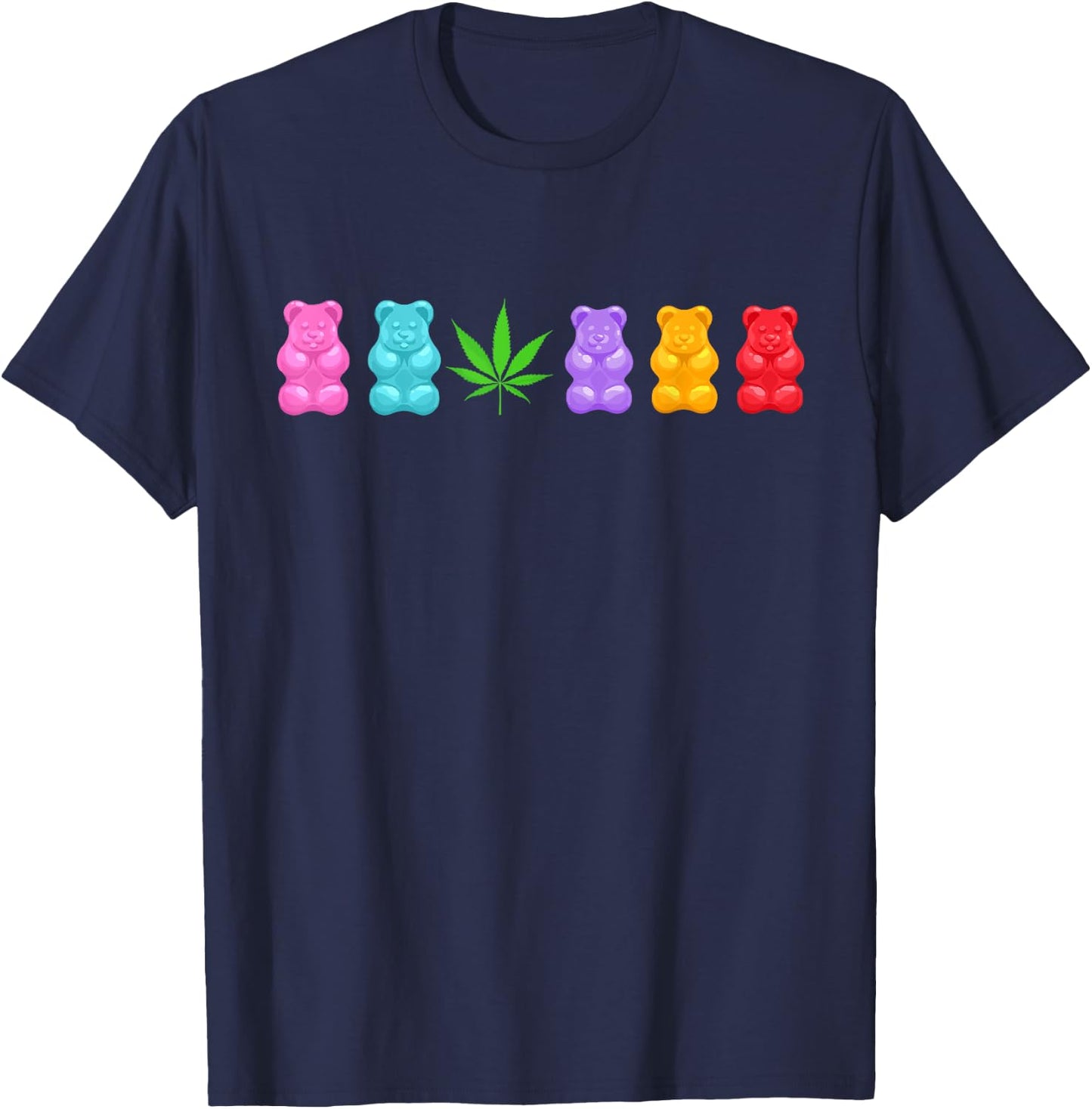 CBD Gummy | Marijuana Weed Yummy T-Shirt - T-Shirt | Navy