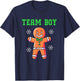 Christmas Gingerbread Man Team Boy Gender Reveal T-Shirt - T-Shirt | Navy