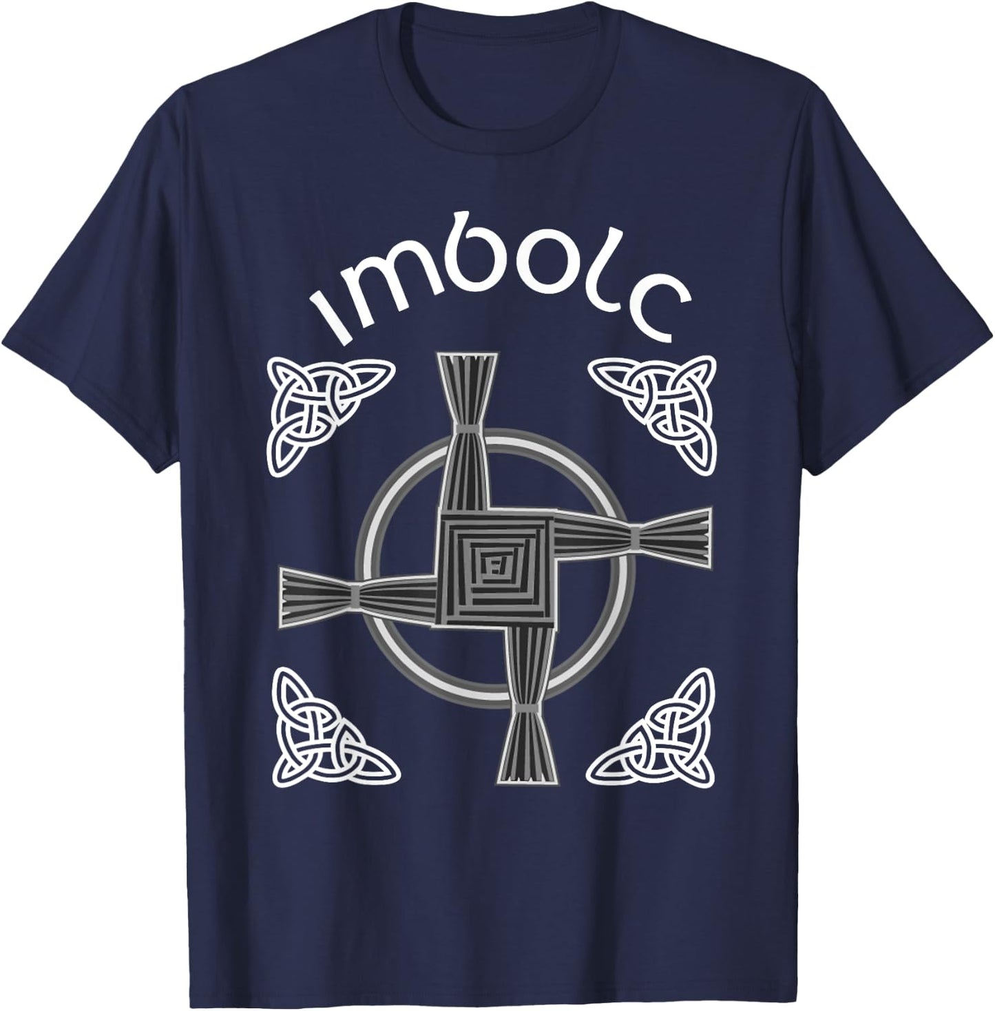 Imbolc Celtic St Brigids Cross Irish Gaelic Christian T-Shirt - T-Shirt | Navy