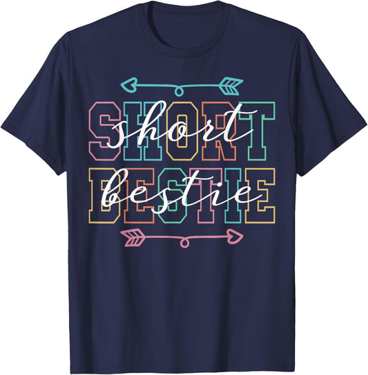 Best Friend Matching Tall Short Bestie Besties Matching T-Shirt - T-Shirt | Navy