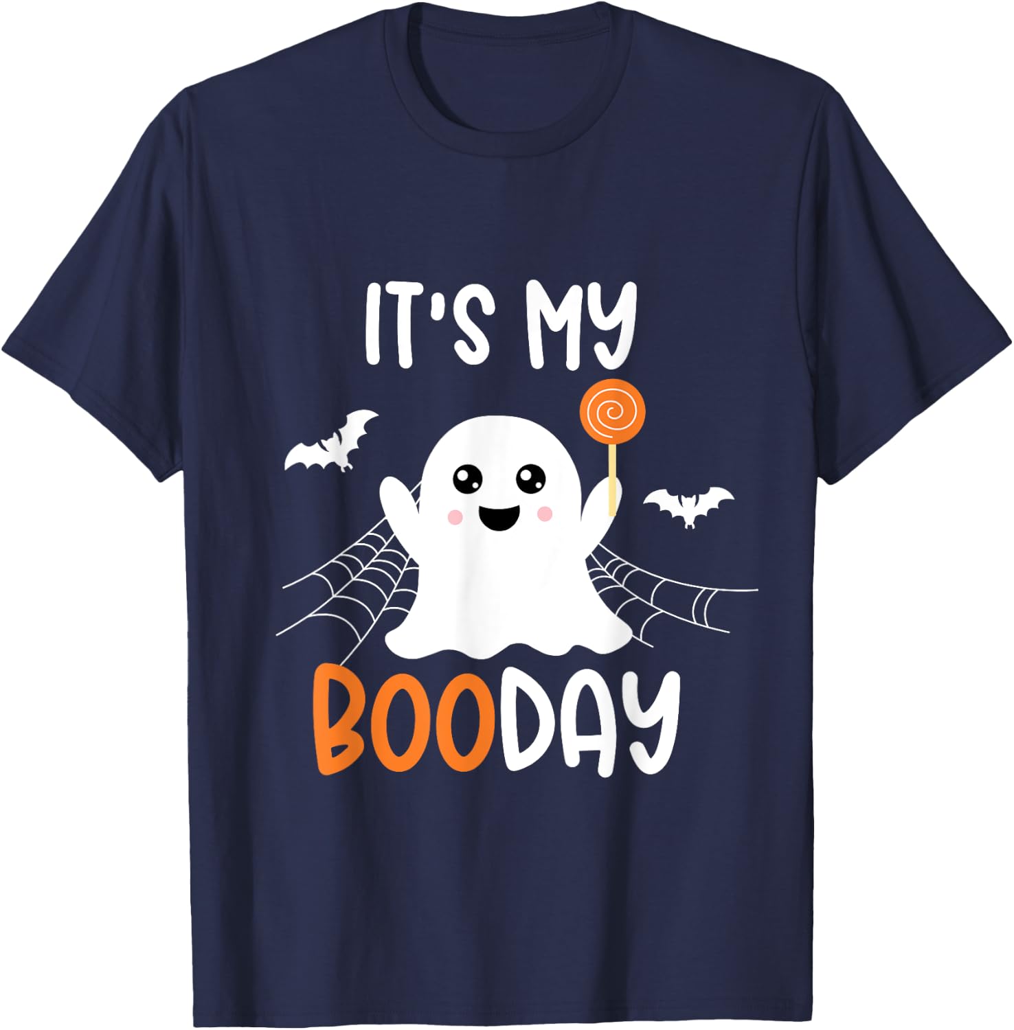 Its My Boo Day Cute Halloween Birthday Ghost Boy Girl Kids T-Shirt - T-Shirt | Navy