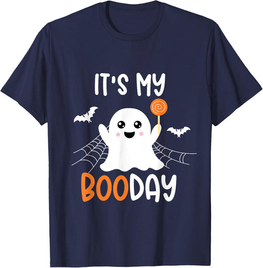 Its My Boo Day Cute Halloween Birthday Ghost Boy Girl Kids T-Shirt - T-Shirt | Navy
