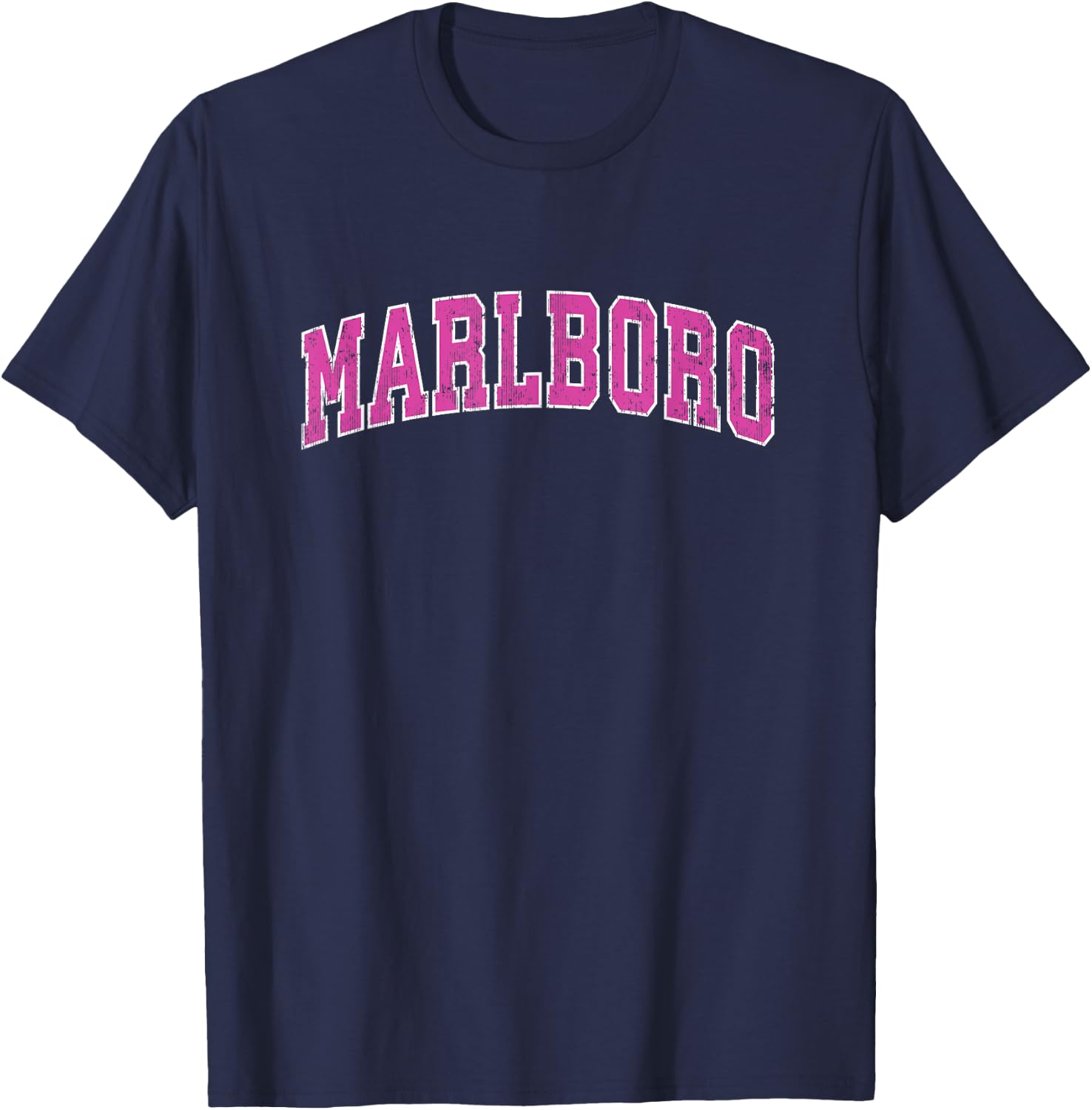 Marlboro New Jersey NJ Vintage Sports Design Pink Design T-Shirt - T-Shirt | Navy