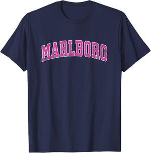 Marlboro New Jersey NJ Vintage Sports Design Pink Design T-Shirt - T-Shirt | Navy