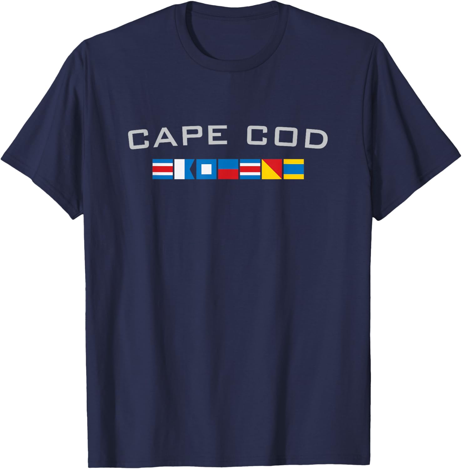 Cape Cod Massachusetts Souvenir Nautical Flags T-Shirt - T-Shirt | Navy