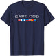 Cape Cod Massachusetts Souvenir Nautical Flags T-Shirt - T-Shirt | Navy