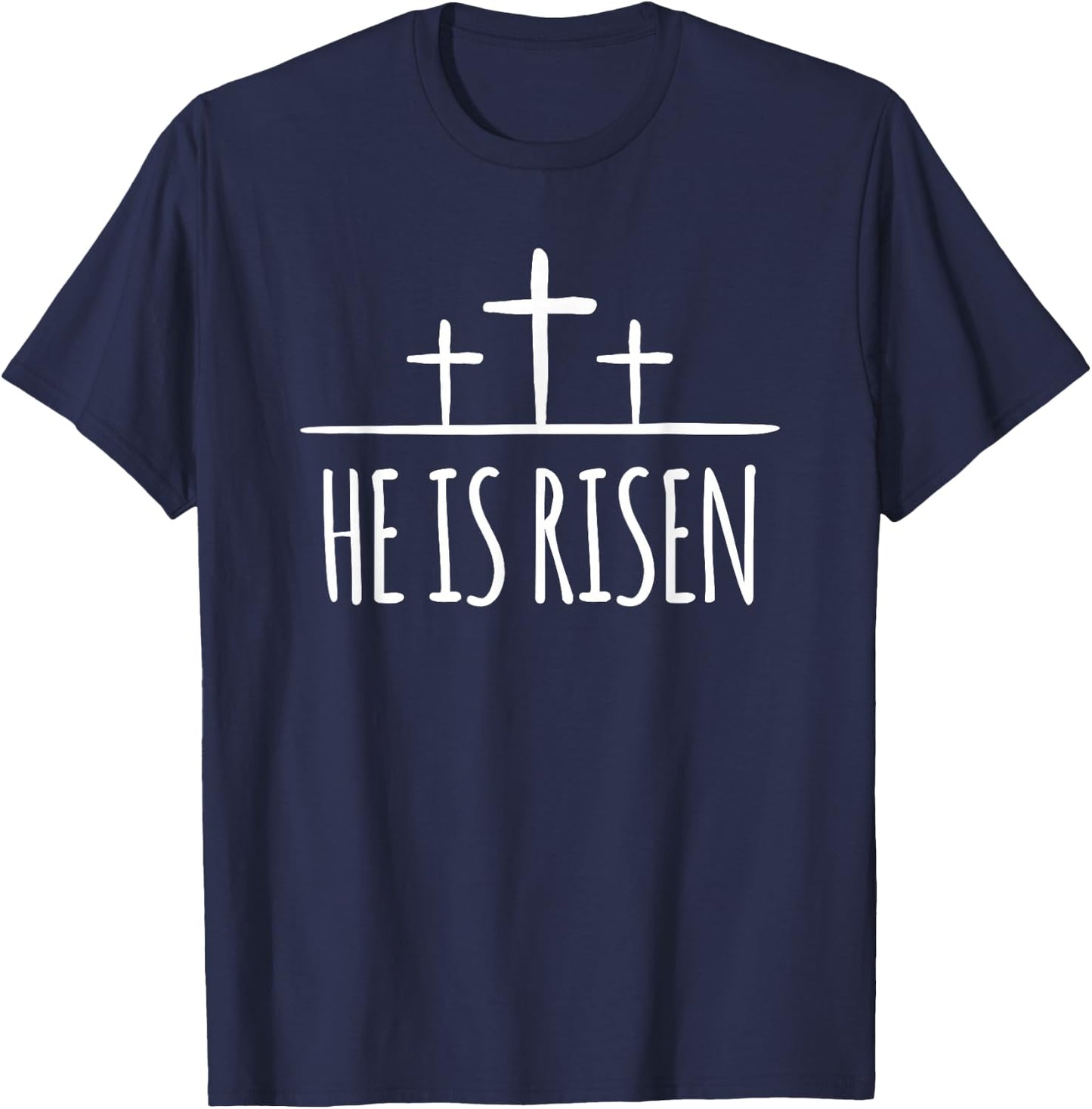 Easter He Is Risen Shirt for Christians T-Shirt - T-Shirt | Navy