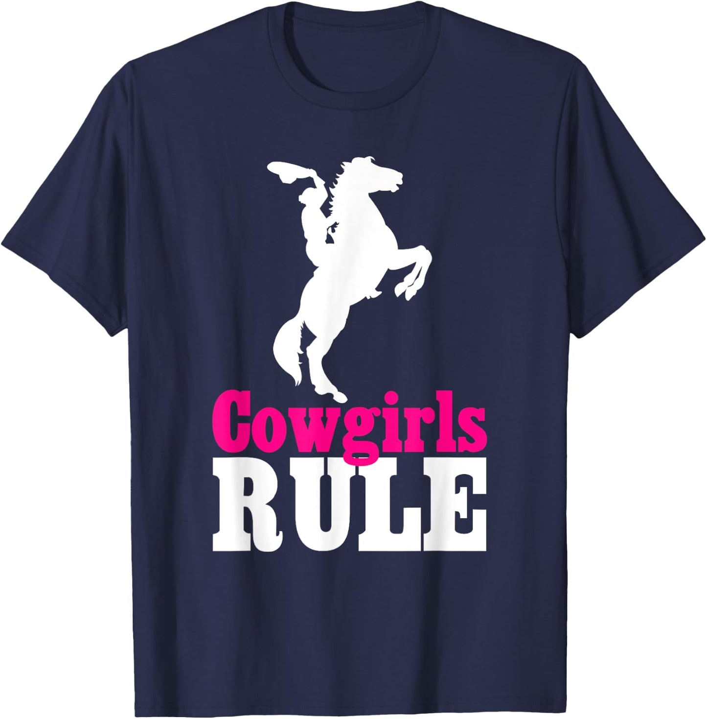 Cowgirls Rule, Horse, Country, Western, Cute T-Shirt - T-Shirt | Navy