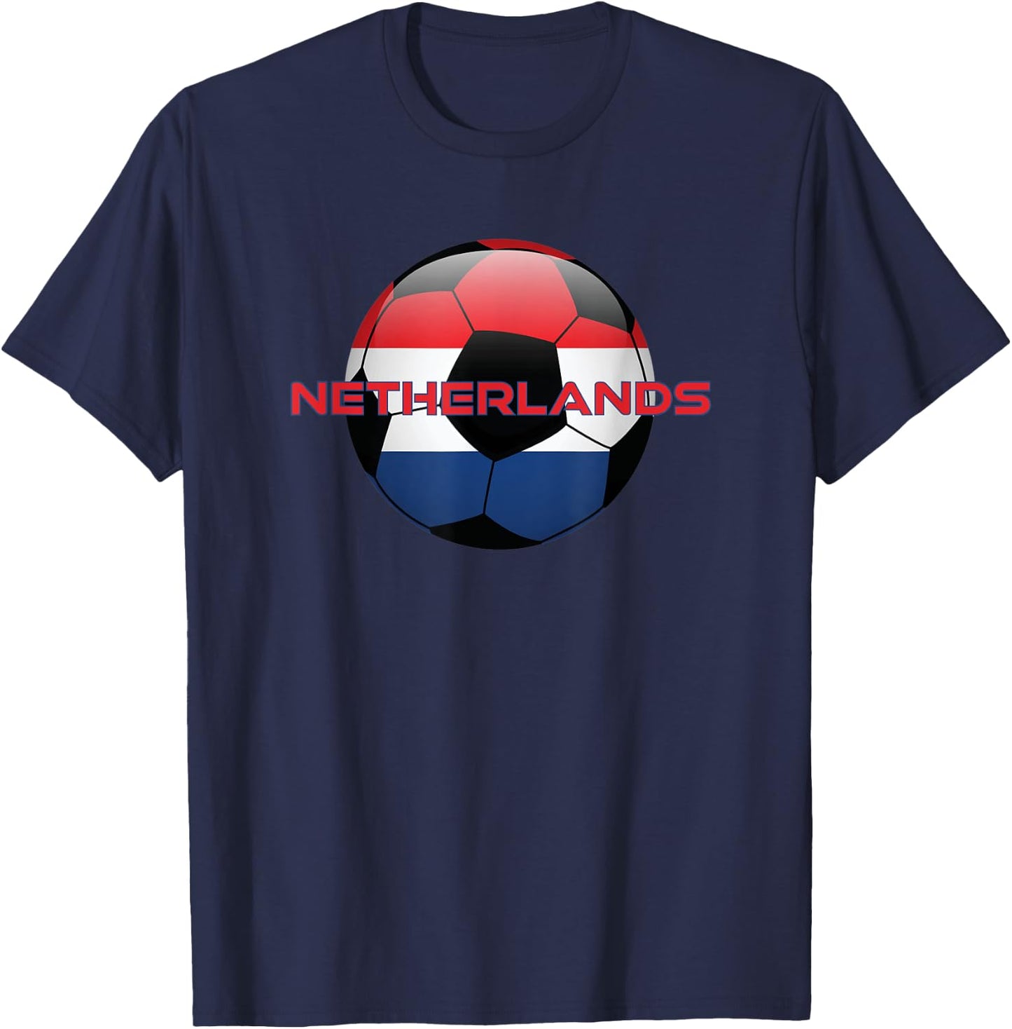 Netherlands National Flag Holland European Dutch Soccer Ball T-Shirt - T-Shirt | Navy