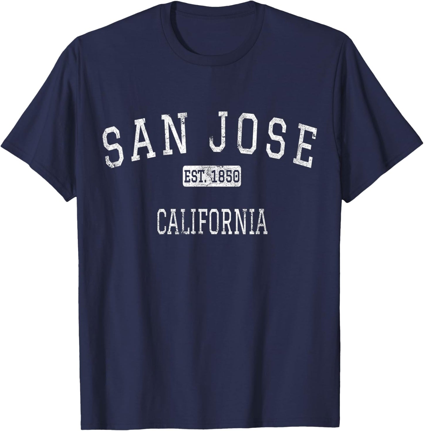 San Jose California Vintage , Black T-Shirt - T-Shirt | Navy