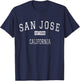 San Jose California Vintage , Black T-Shirt - T-Shirt | Navy