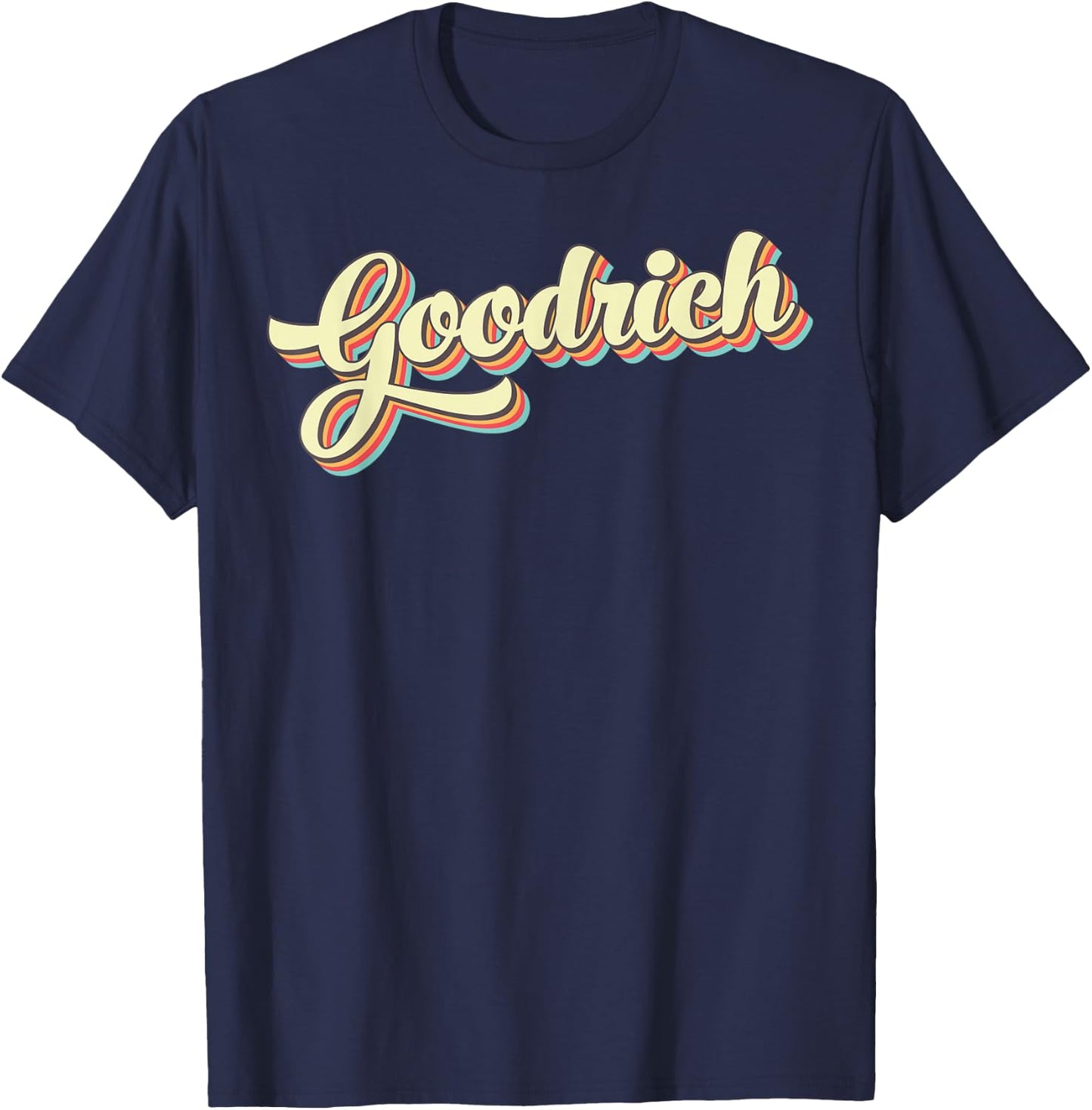 Goodrich Retro Art Baseball Font Vintage T-Shirt - T-Shirt | Navy