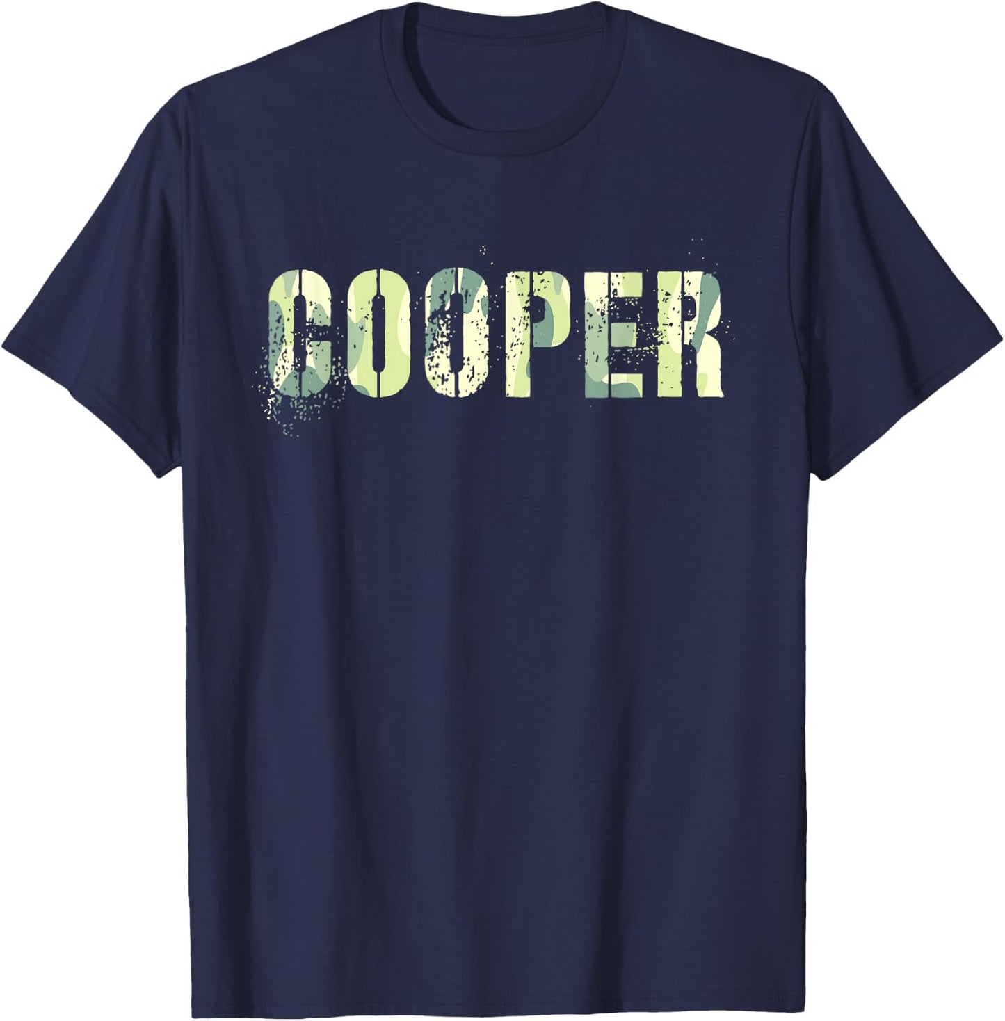 Personalized Name COOPER Camo Boy Military Birthday Father T-Shirt - T-Shirt | Navy