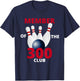 Member Of The 300 Club Bowling Ball Strike Pin T-Shirt - T-Shirt | Navy