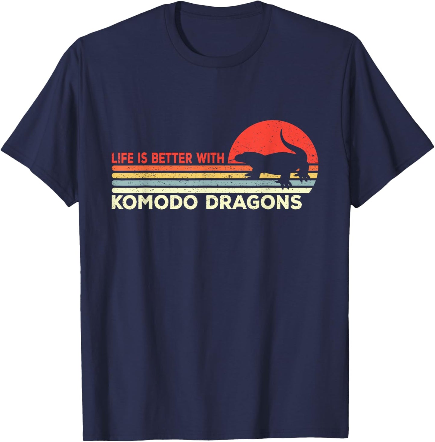 Komodo Dragon - Monitor Lizard T-Shirt - T-Shirt | Navy