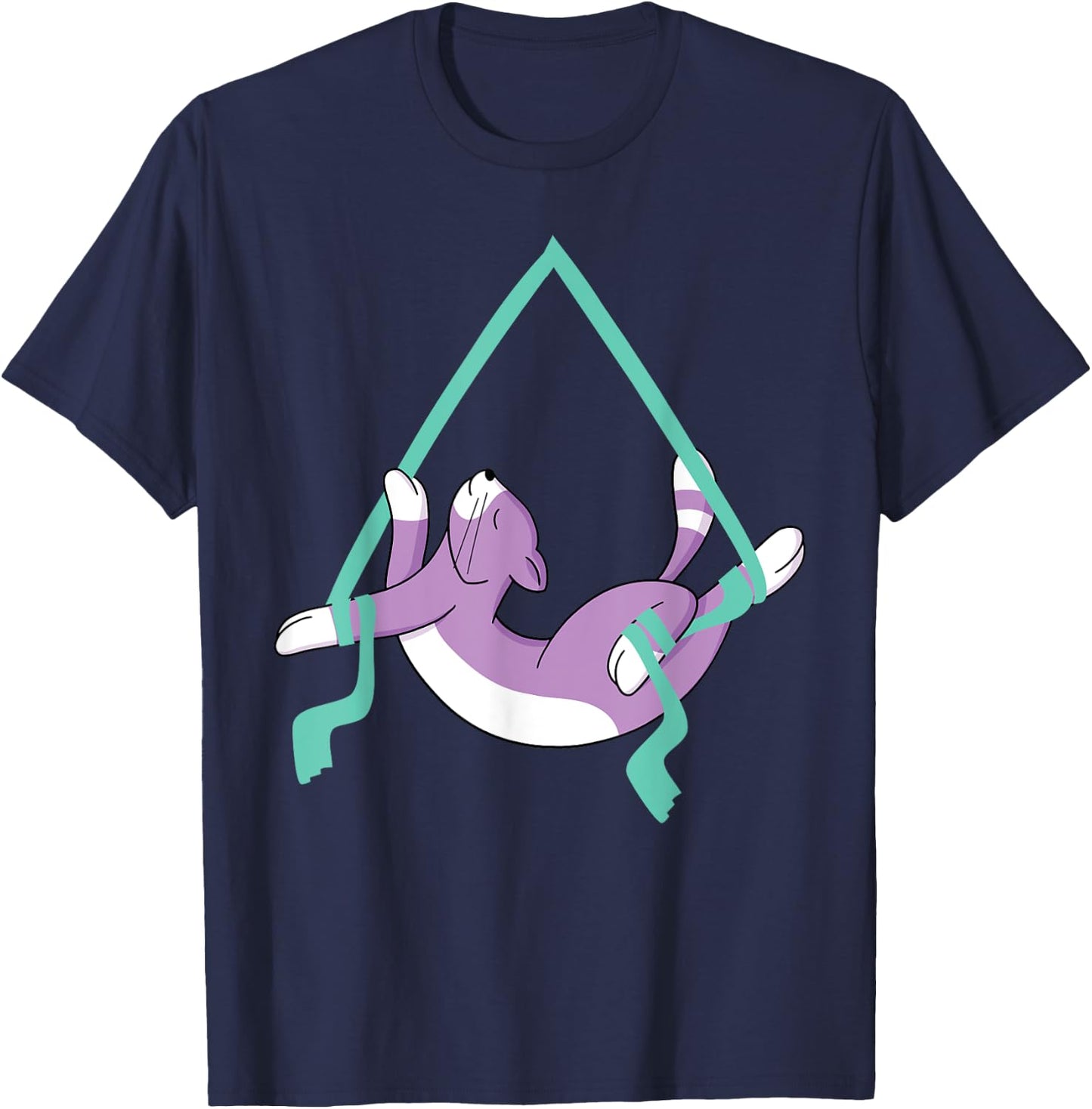 Aerialist Cat Aerial Profession Yoga Fitness Women Girls Kids T-Shirt - T-Shirt | Navy