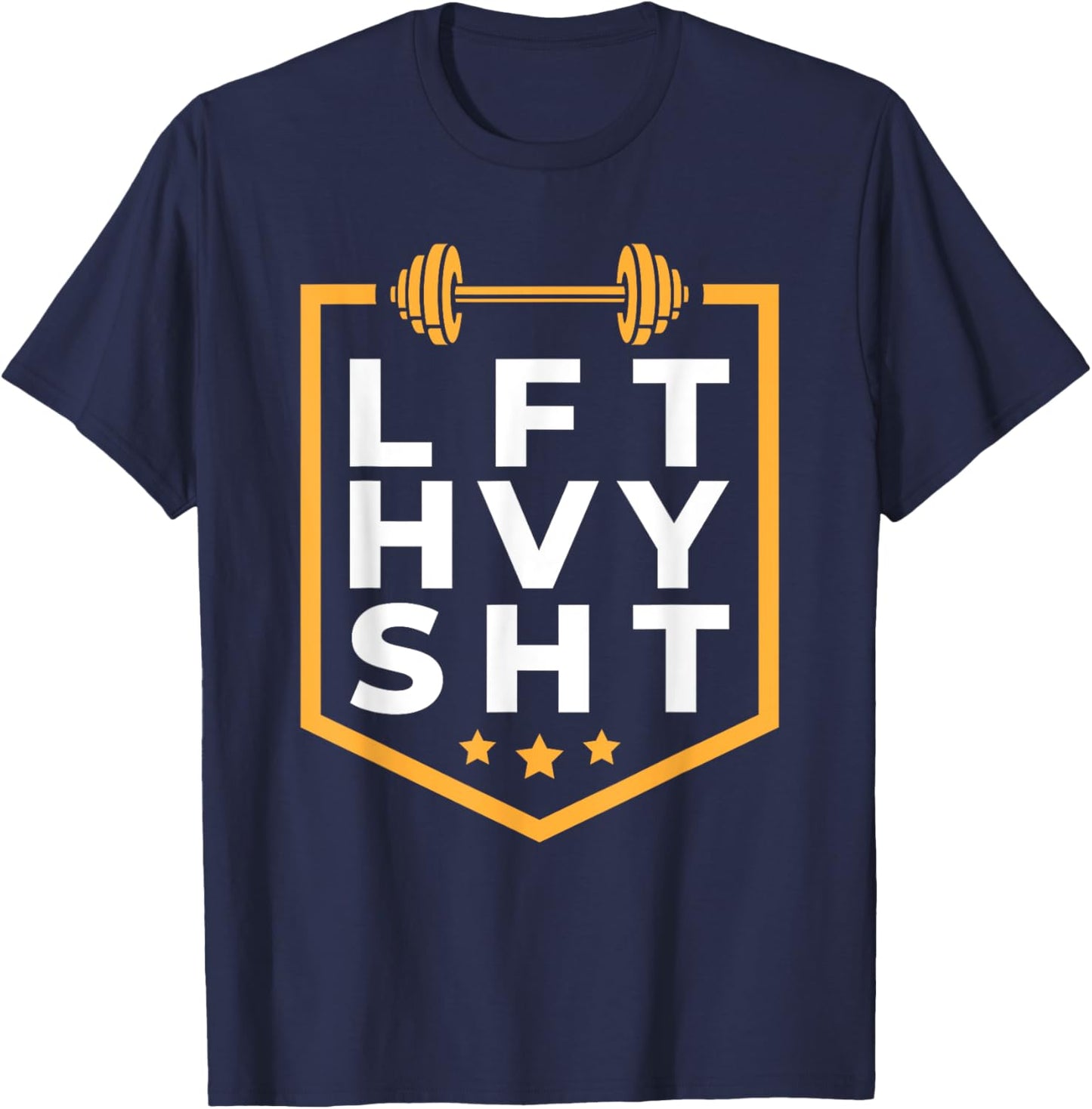 Funny Lift Heavy Shit Barbell Weightlifting T-Shirt - T-Shirt | Navy