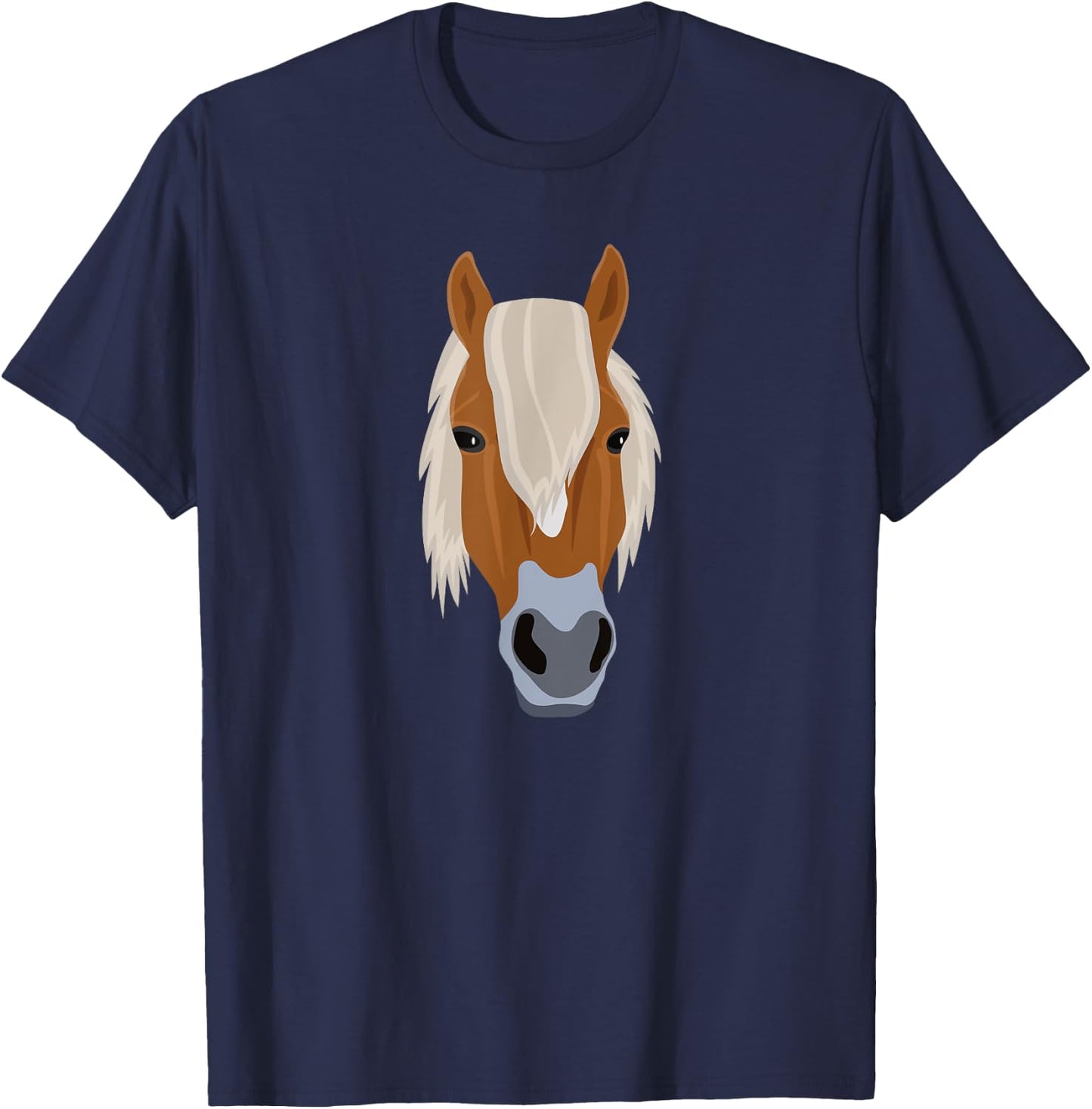 Haflinger Horse Head without Alps Edelweiss Flowers for Riders T-Shirt - T-Shirt | Navy