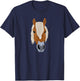 Haflinger Horse Head without Alps Edelweiss Flowers for Riders T-Shirt - T-Shirt | Navy