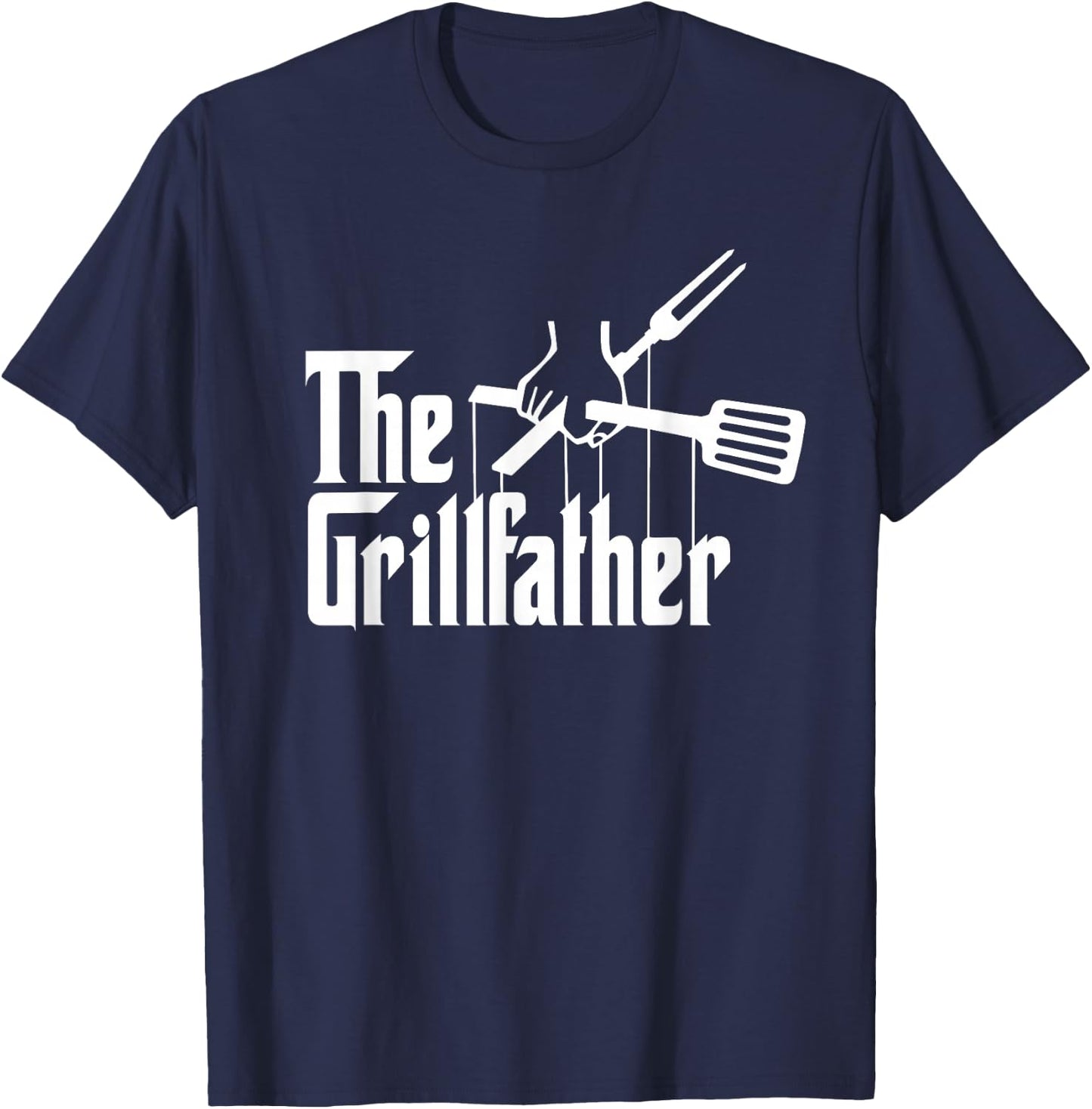 The Grillfather BBQ Grill & Smoker | Barbecue Chef T-Shirt - T-Shirt | Navy