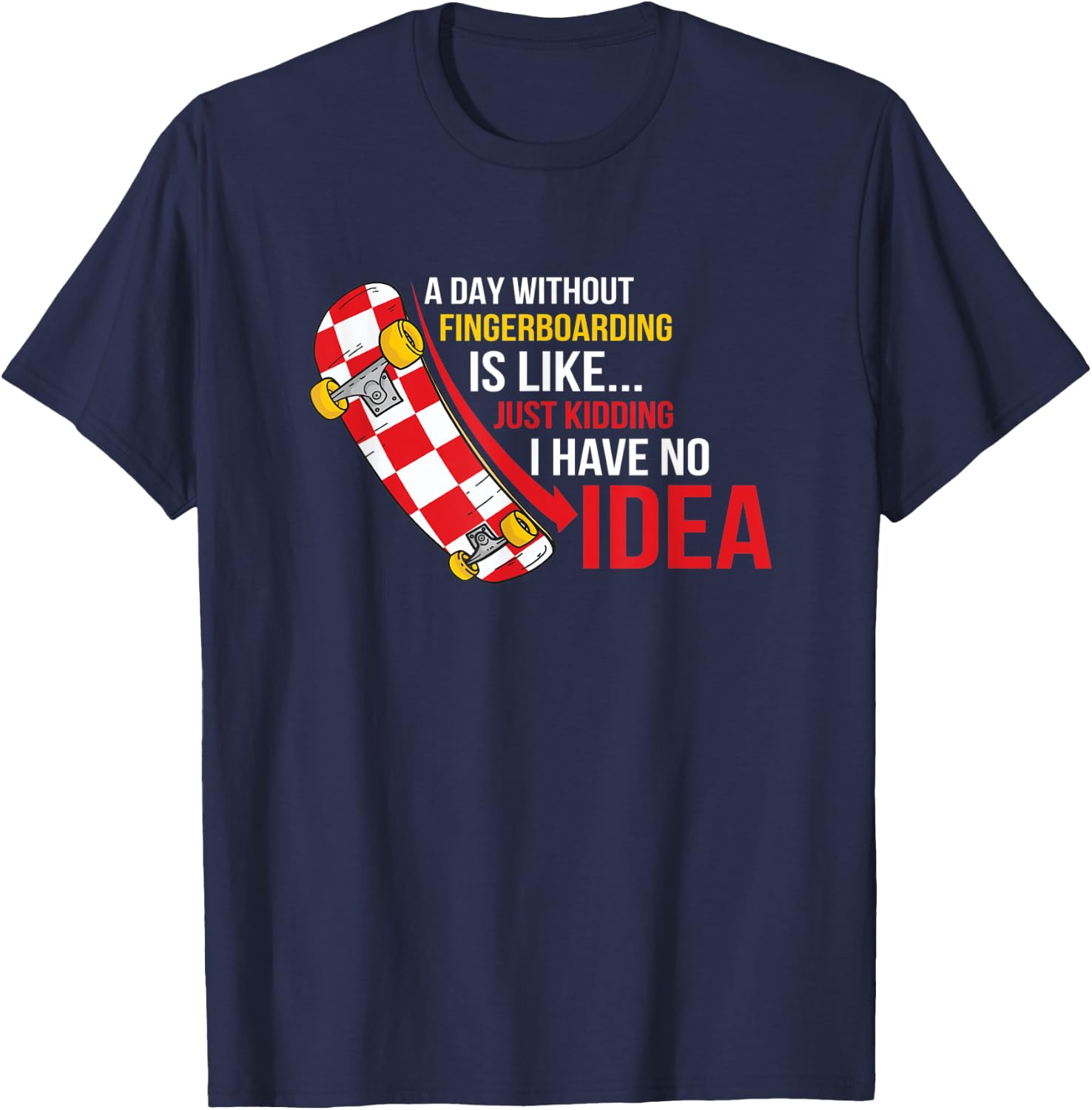 Fingerboard Tricks Skateboard Fingerboarding Ramps Park T-Shirt - T-Shirt | Navy