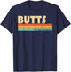 BUTTS Surname Funny Retro Vintage 80s 90s Birthday Reunion T-Shirt - T-Shirt | Navy