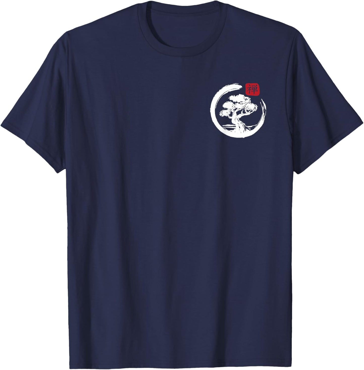 Japanese Enso Circle Bonsai Tree Zen Master Buddha T-Shirt - T-Shirt | Navy