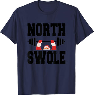 North Swole Merry Christmas Santa Claus Workout Gym Fitness T-Shirt - T-Shirt | Navy