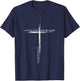 Walk By Faith Not By Sight Bible Verse Christian Jesus Cross T-Shirt - T-Shirt | Navy