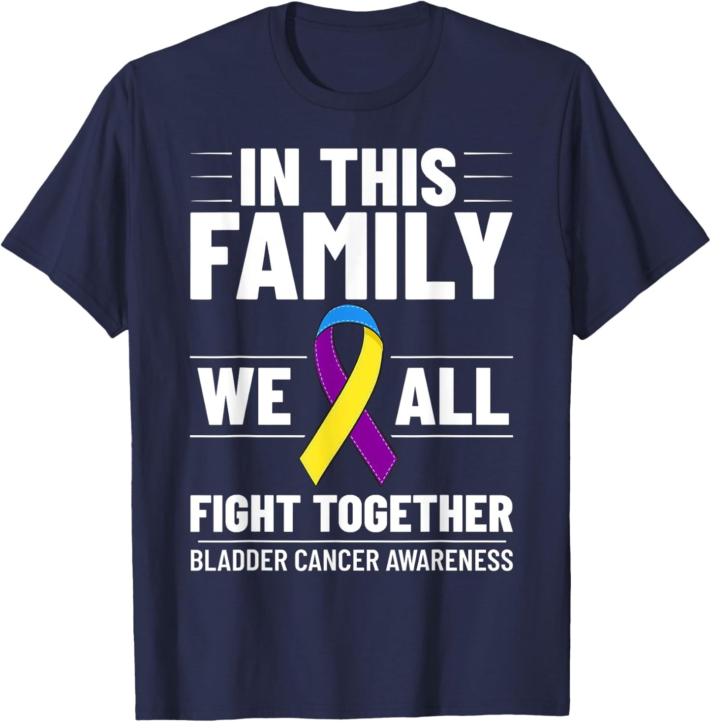 Bladder Cancer Ribbon Awareness Chemo Survivor T-Shirt - T-Shirt | Navy