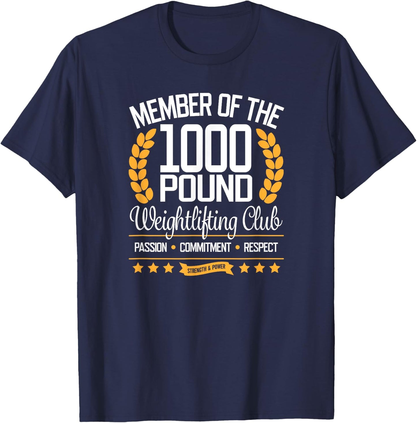 Powerlifter Bodybuilder Gift 1000 Pound Club T-Shirt - T-Shirt | Navy
