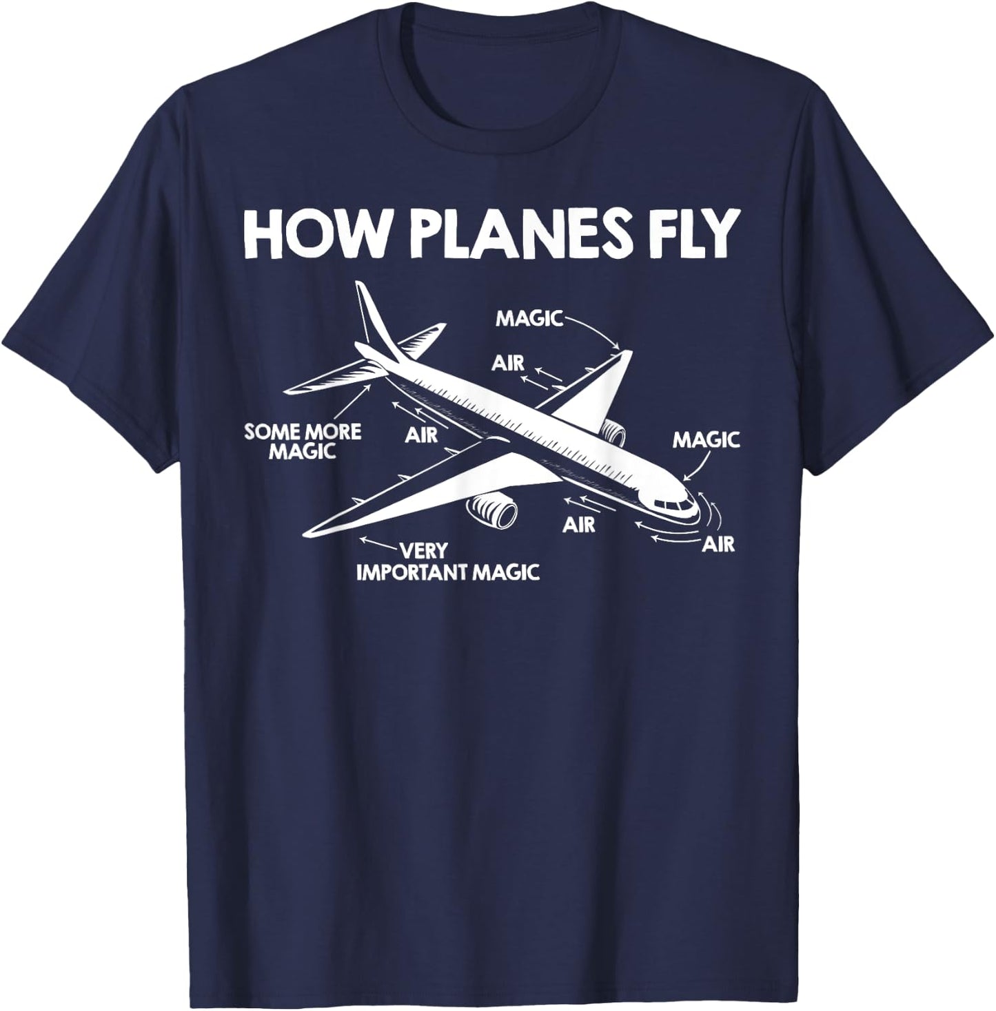 Aircraft Pilot Aerospace Engineer How Planes Fly Engineering T-Shirt - T-Shirt | Navy