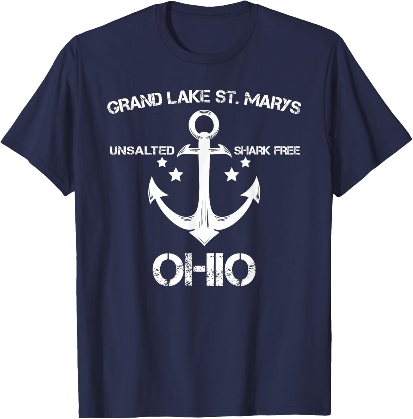 GRAND LAKE ST. MARYS OHIO Funny Fishing Camping Summer Gift Women Girls Kids T-Shirt - T-Shirt | Navy