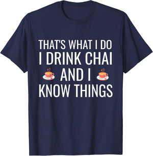 Funny Desi Tea Pakistani Indian Hindi Chai Lover Men Women T-Shirt - T-Shirt | Navy