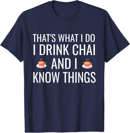 Funny Desi Tea Pakistani Indian Hindi Chai Lover Men Women T-Shirt - T-Shirt | Navy