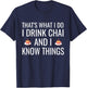 Funny Desi Tea Pakistani Indian Hindi Chai Lover Men Women T-Shirt - T-Shirt | Navy