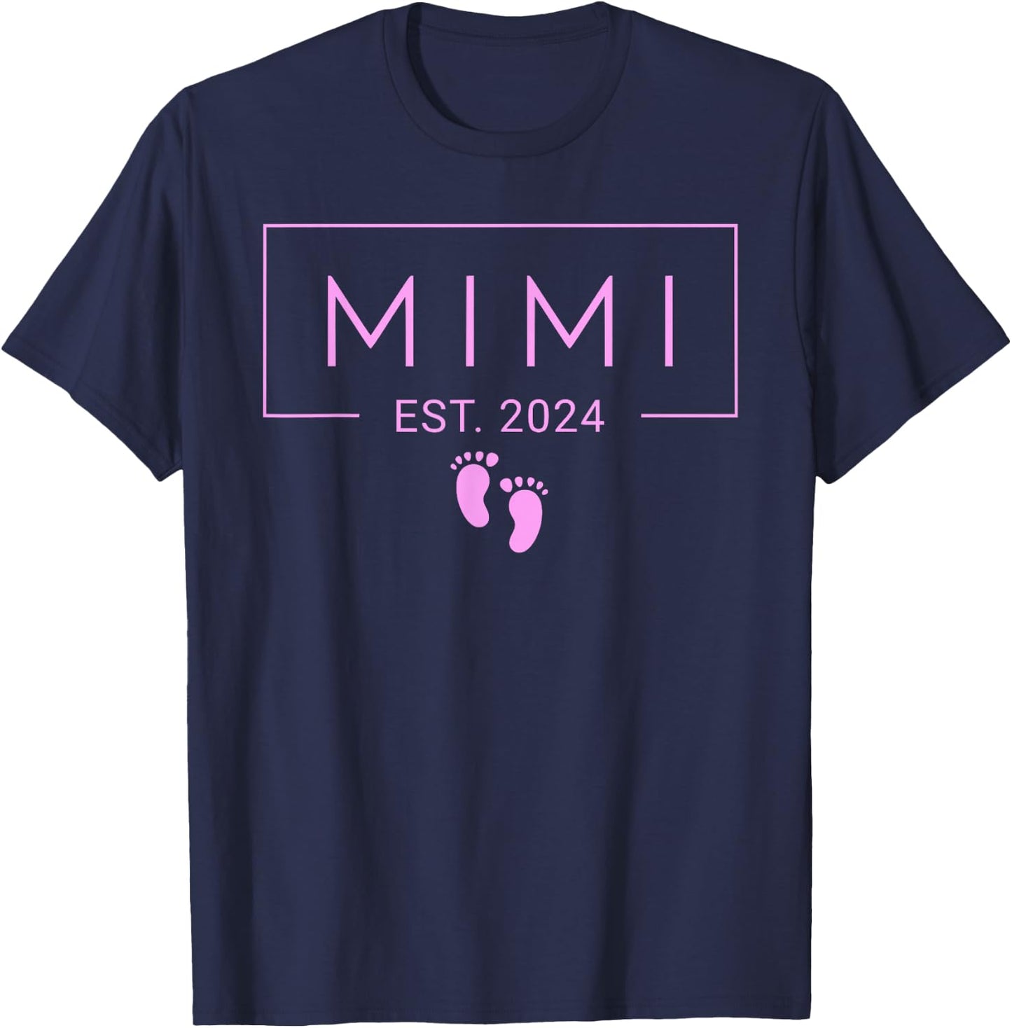 Mimi Established Est 2024 Girl Newborn New Meemaw T-Shirt - T-Shirt | Navy
