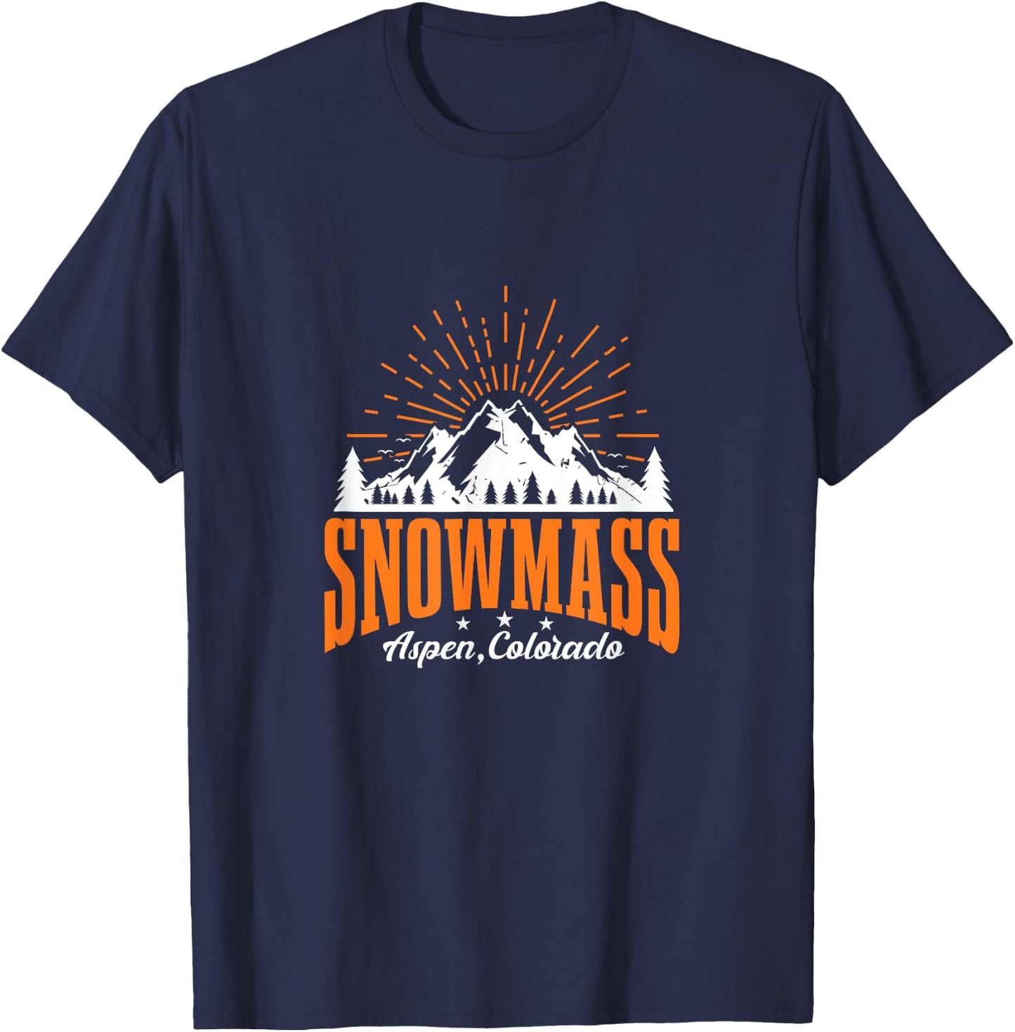 Snowmass Aspen Colorado Ski Mountain Skiing Snowboarding T-Shirt - T-Shirt | Navy